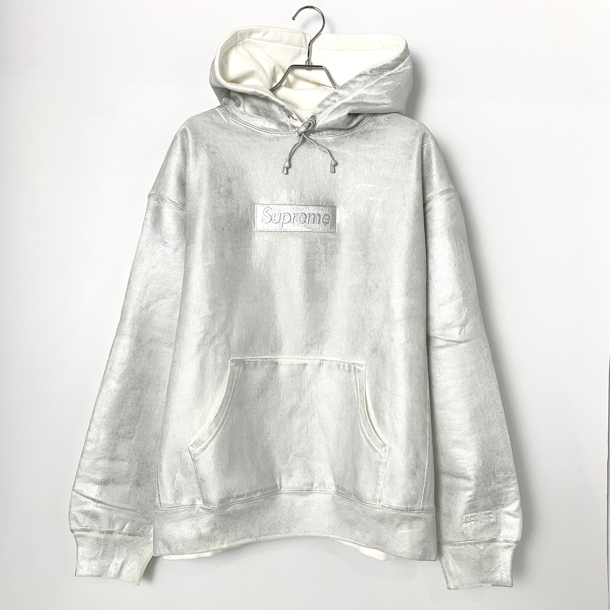 Supreme x MM6 Maison Margiela Foil Box Logo Hooded Sweatshirt "White"