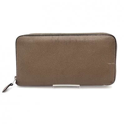 HERMES(エルメス)アザップ シルクイン ラウンドファスナー長財布 エプソン エトゥープ系 シルバー金具 O刻印 レディース【中古】