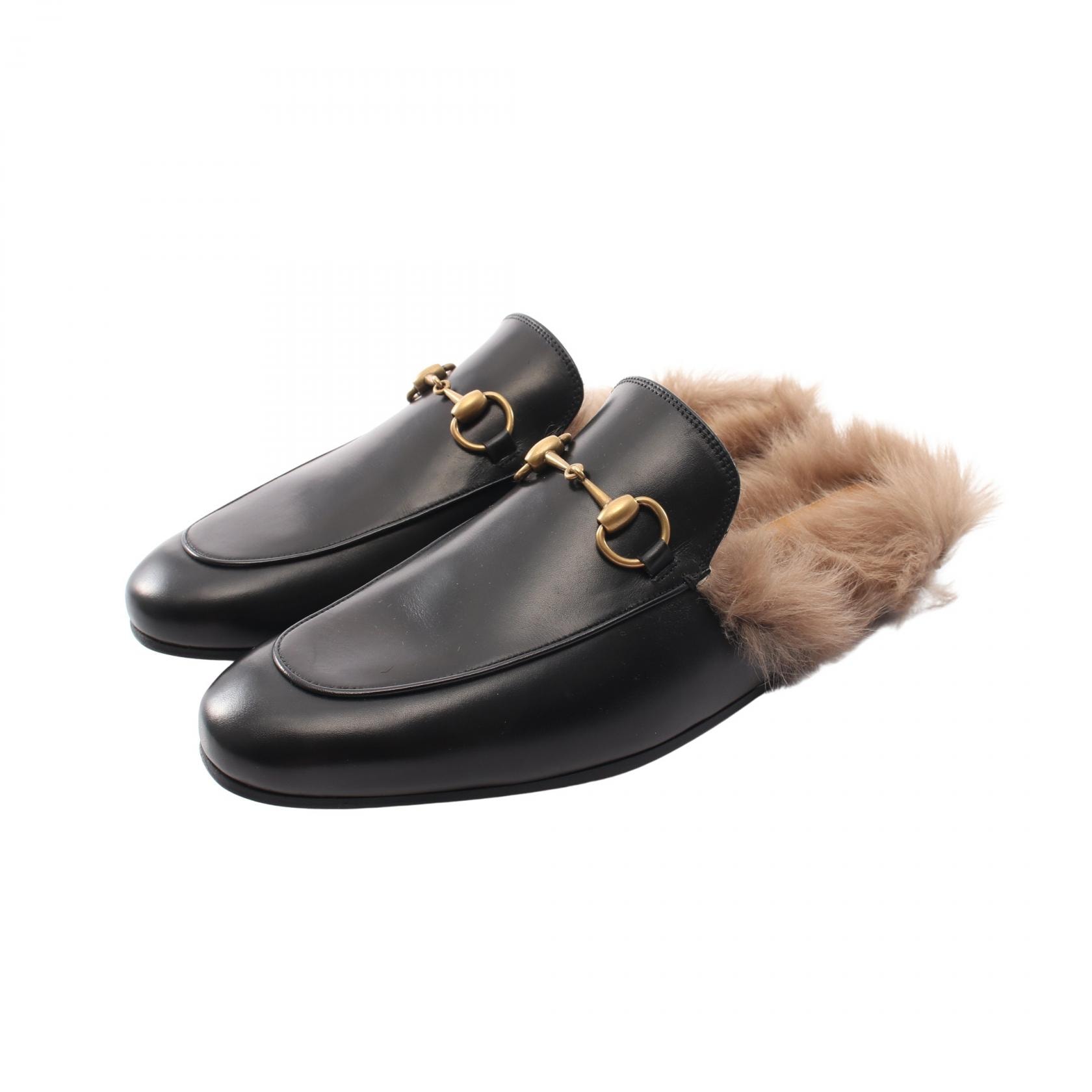구찌 GUCCI 프린스타운 홀스빗 샌들 슈즈 레더 남성용 블랙 [중고]