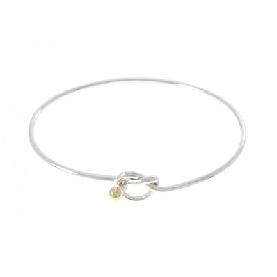 【ヴィンテージ】ティファニー フラットワイヤー フック&アイ ハート バングル