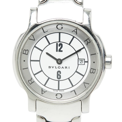 ブルガリ ソロテンポ 腕時計 ST29S クオーツ ホワイト文字盤 ステンレススチール レディース BVLGARI 【中古】