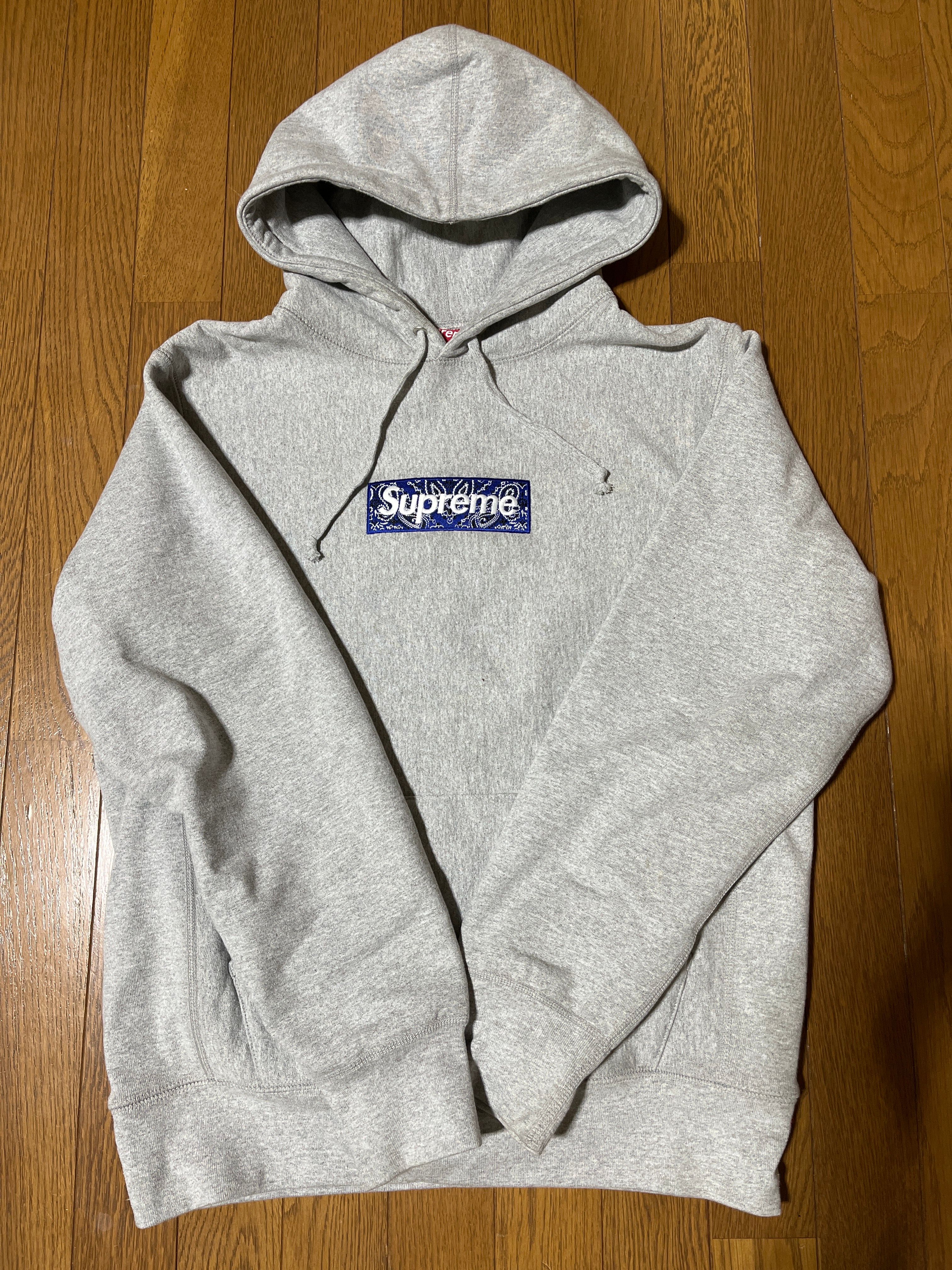 Supreme Bandana Box Logo Hooded Sweatshirt "Grey"