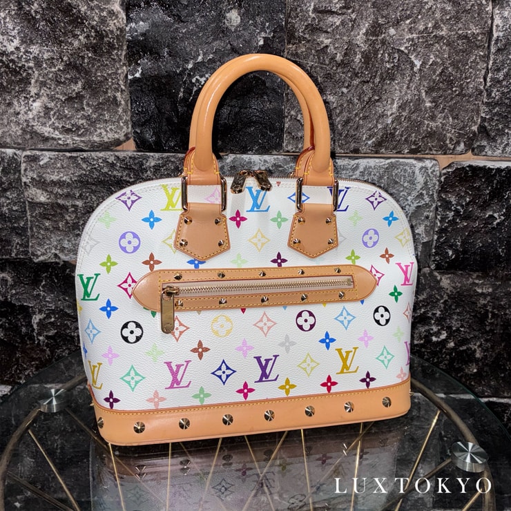LOUIS VUITTON ルイ ヴィトン アルマ M92647 モノグラム マルチカラー ブロン ホワイト ハンドバッグ ★良品★