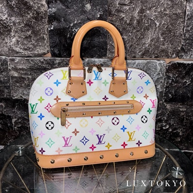 LOUIS VUITTON ルイ ヴィトン アルマ M92647 モノグラム マルチカラー ブロン ホワイト ハンドバッグ ★良品★