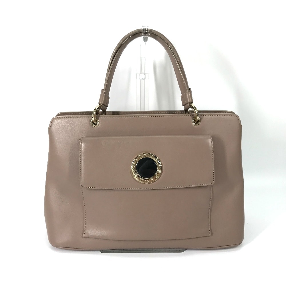ブルガリ BVLGARI トートバッグ ブルガリブルガリ ロゴ 2WAYバッグ ハンドバッグ 肩掛け カバン ショルダーバッグ レザー ピンクベージュ系