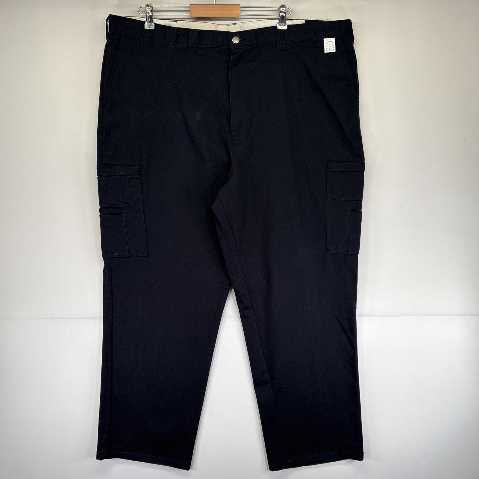 古着 美品 ディッキーズ Dickies ワークパンツ タグ付き デッドストック カーゴパンツ 作業着 ジッパーフライ w46 ブラック メンズ