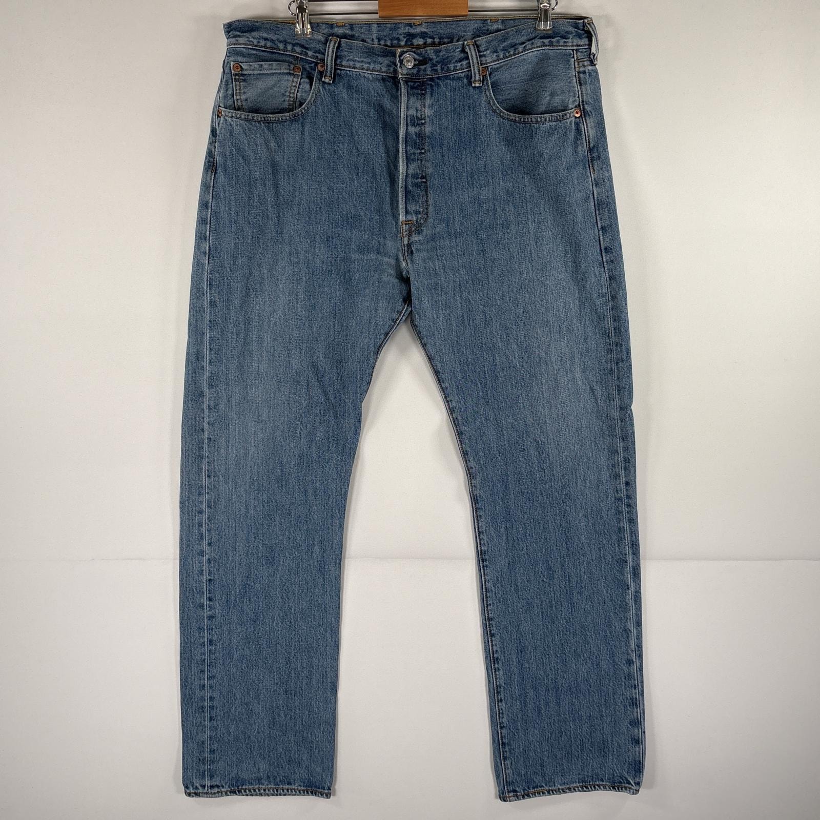 古着 リーバイス Levi's デニムパンツ 501 ストレート ジーパン ボタンフライ ジーンズ 5ポケット 大きいサイズ w38 L32 ブルー メンズ