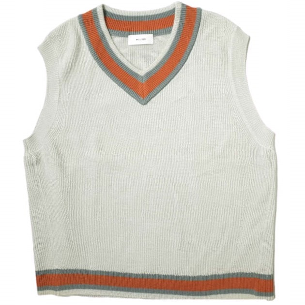 WELLDER ウェルダー 21SS 日本製 Tilden Vest チルデンベスト WM21SKN02 4 ライトグレー セーター Vネック ライン ニット トップス mc68611