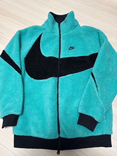 Nike Full Zip Big Swoosh Boa Jacket "Hyper Jade/Black"