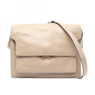 マルニ MARNI TRUNK トランク ラージ ショルダーバッグ バッグ レザー レディース ベージュ系 【中古】