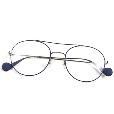 未使用品 モンクレール
メガネ シルバー ブルー メンズ 53□19 145 ML 5046