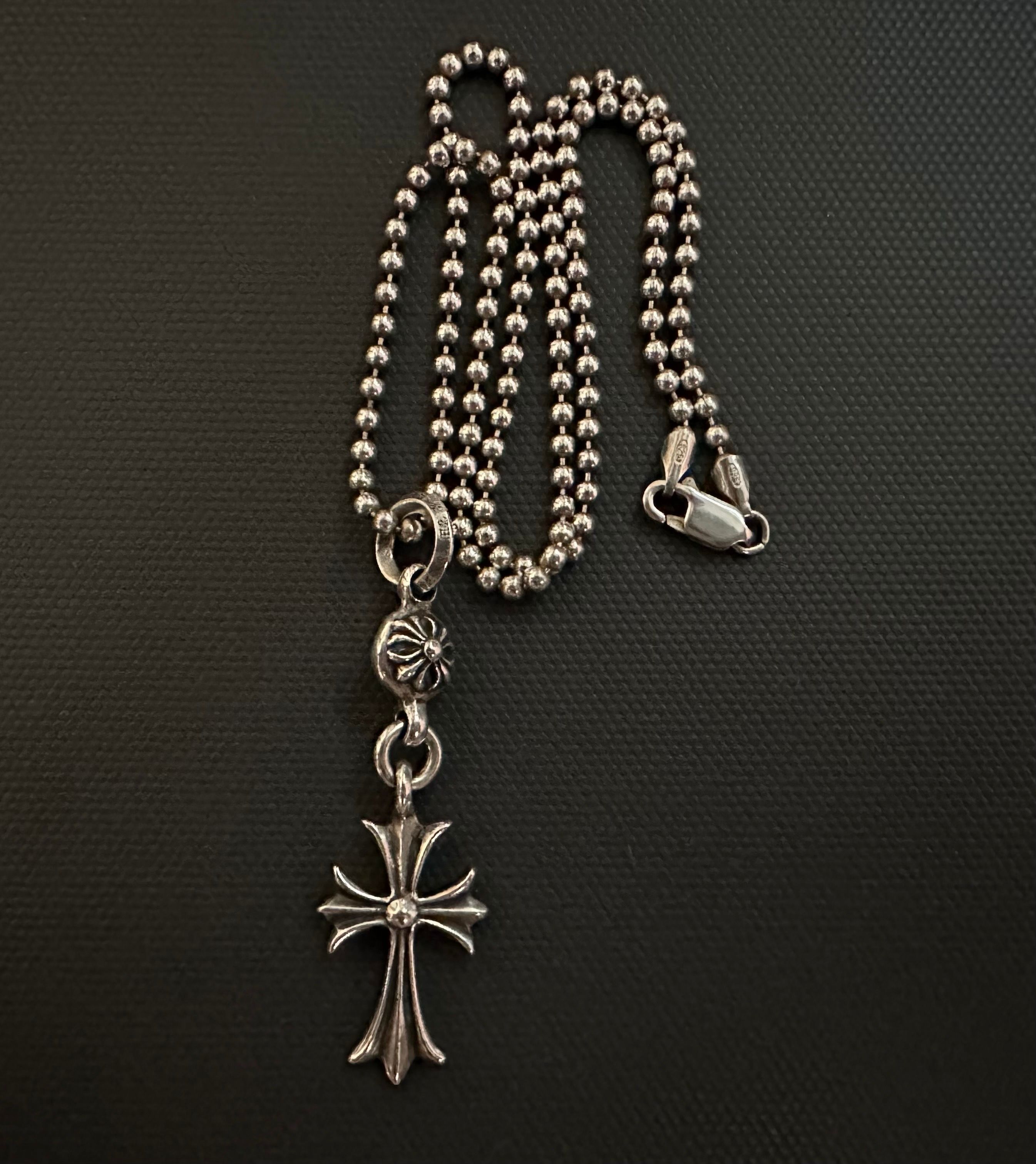 Chrome Hearts 1 Ball Tiny CH Cross Charm "Silver"