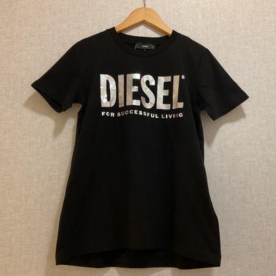 DIESEL【ディーゼル】半袖 Tシャツ ブランドロゴ プリント ブラック XS