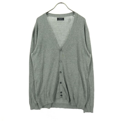 ZARA MAN BASIC ザラマンベーシック 長袖 薄手 Vネック ニットカーディガン M グレー
