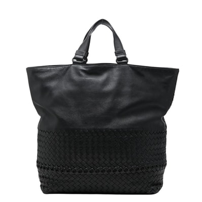 ボッテガヴェネタ イントレチャート ハンドバッグ トートバッグ ブラック レザー レディース BOTTEGAVENETA 【中古】