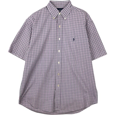 古着 ラルフローレン Ralph Lauren RALPH LAUREN GOLF TILDEN ギンガムチェック 半袖 ボタンダウン チェックシャツ メンズM相当/eaa644833