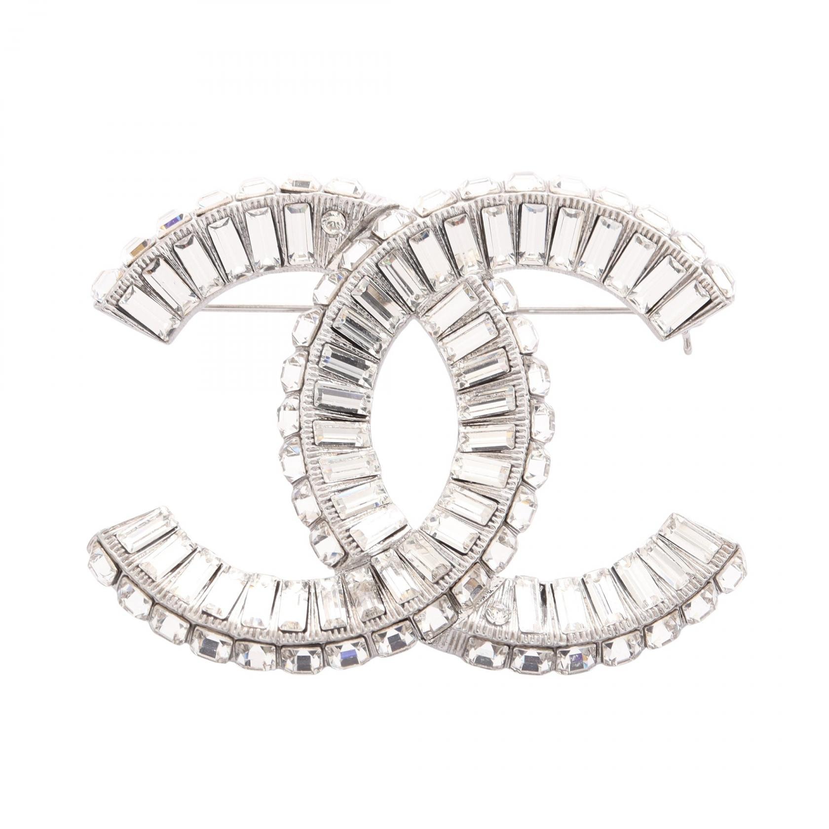シャネル CHANEL C19K ココマーク ブローチ アクセサリー メタル / ラインストーン レディース シルバー系 / クリア系 【中古】