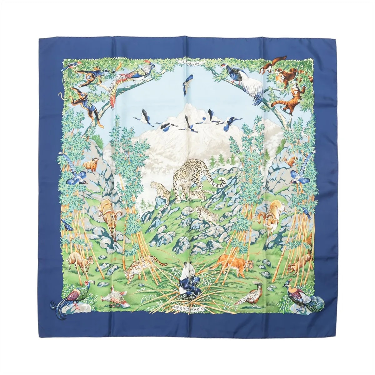 ■美品 エルメスカレ 90 SICHUAN 四川省 パンダスカーフ