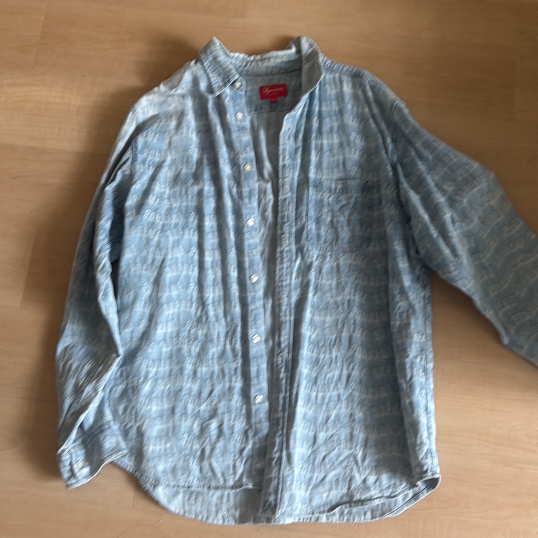 Supreme Arc Jacquard Denim Shirt "Blue"