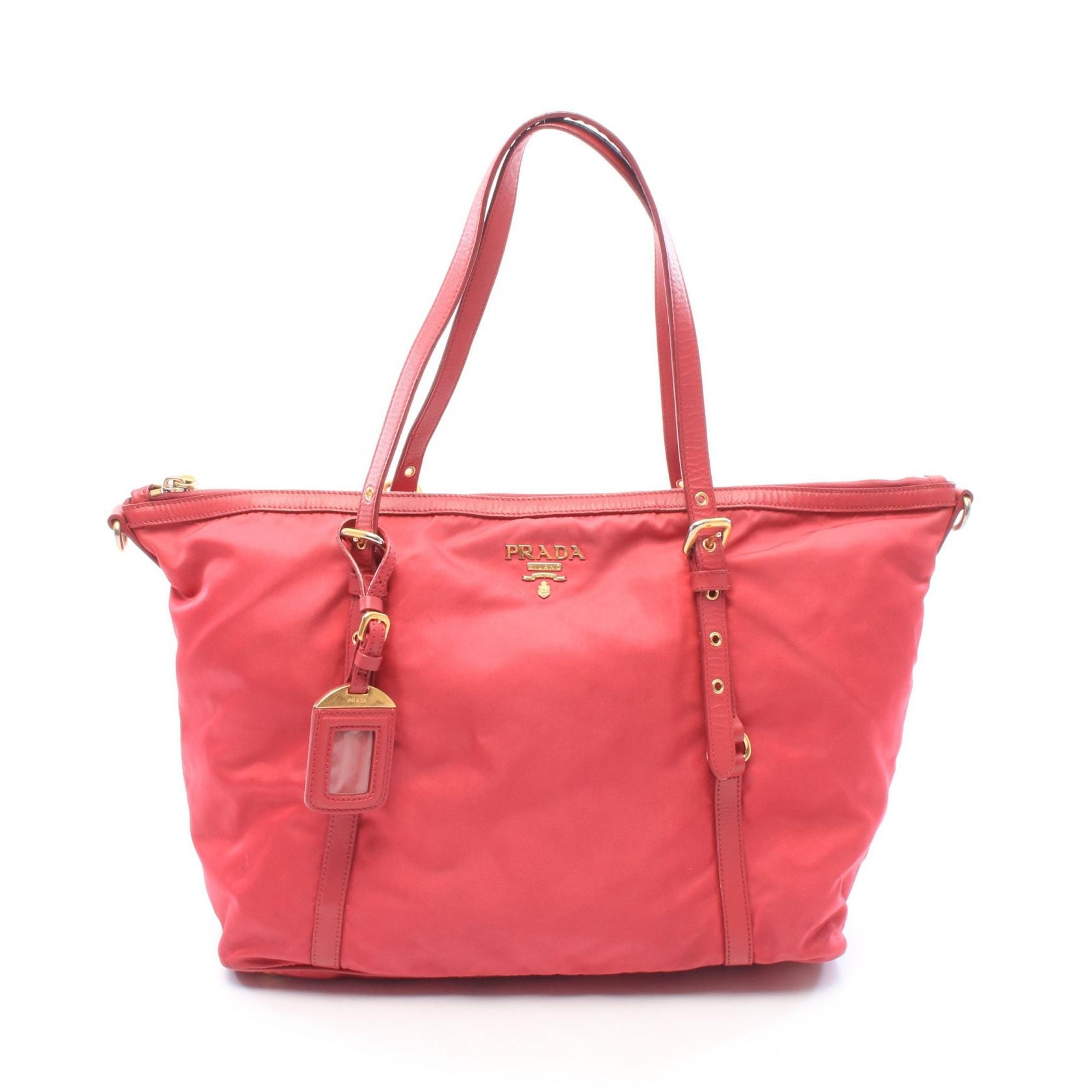 プラダ PRADA トートバッグ バッグ ナイロン レザー レディース ピンク系 BR4253 【中古】
