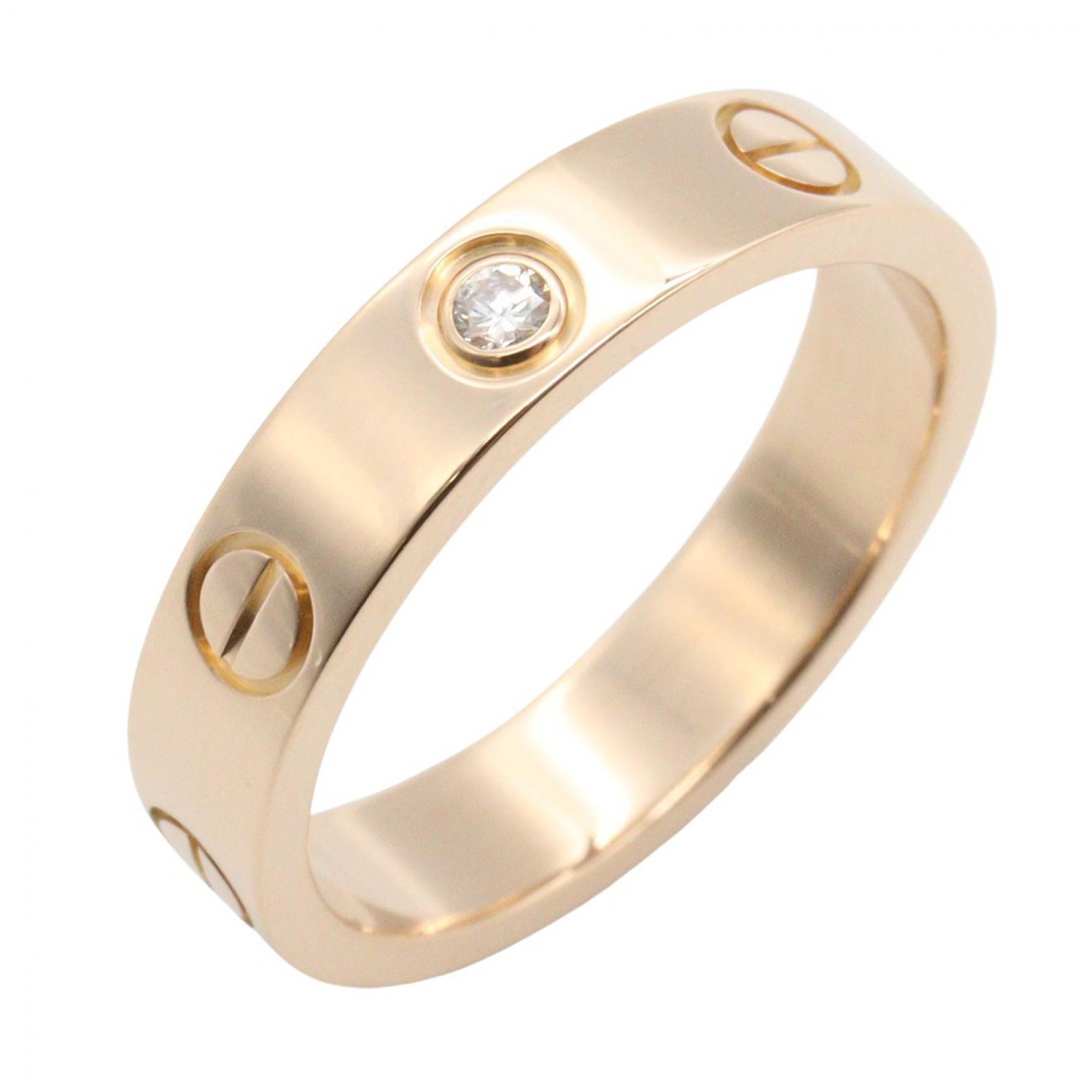 カルティエ CARTIER ミニラブリング 1PD リング・指輪 ジュエリー K18PG(ピンクゴールド) ダイヤモンド レディース ゴールド系 / クリア系 B4050700 【中古】