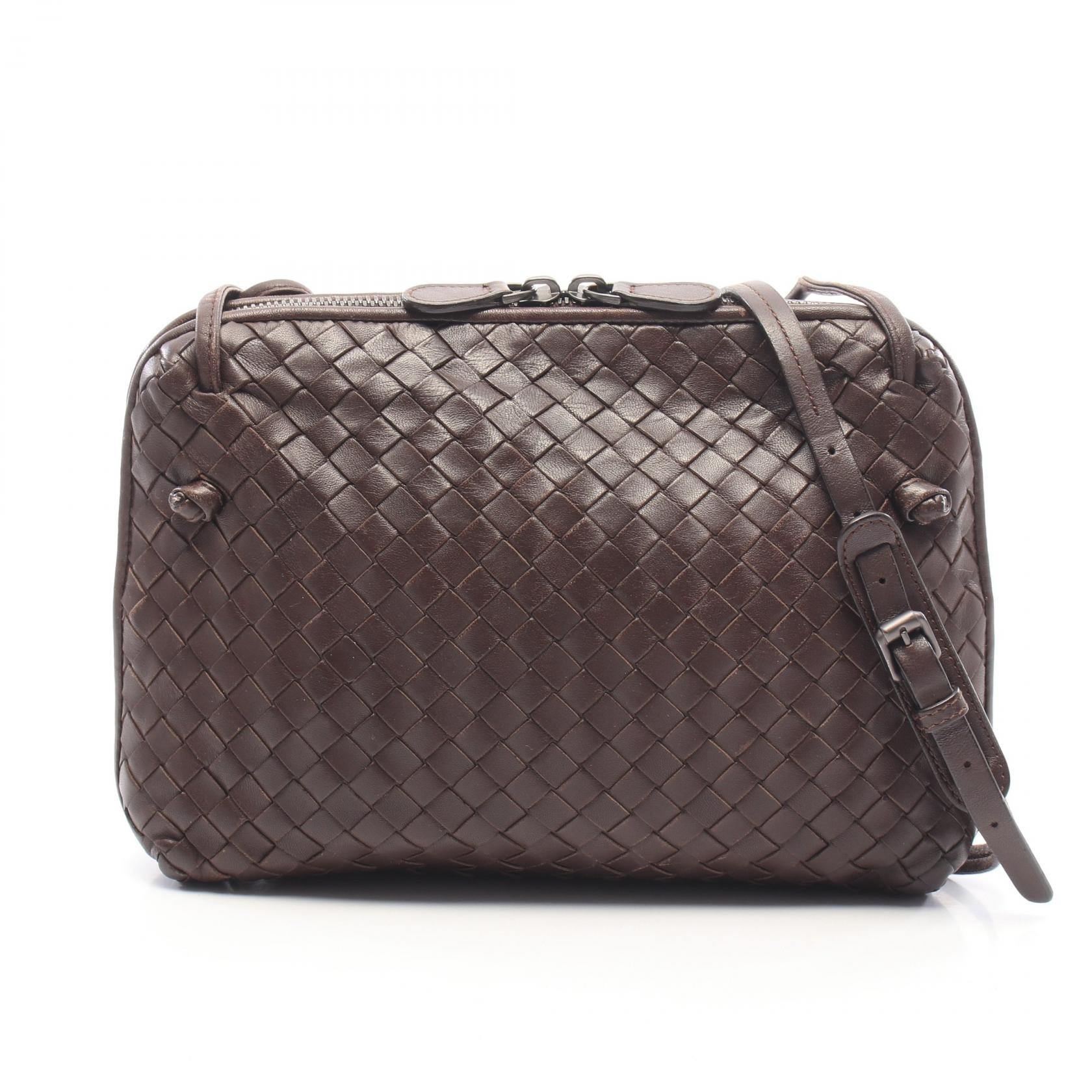 ボッテガヴェネタ BOTTEGA VENETA ノディーニ イントレチャート ショルダーバッグ バッグ レザー レディース ブラウン系 【中古】