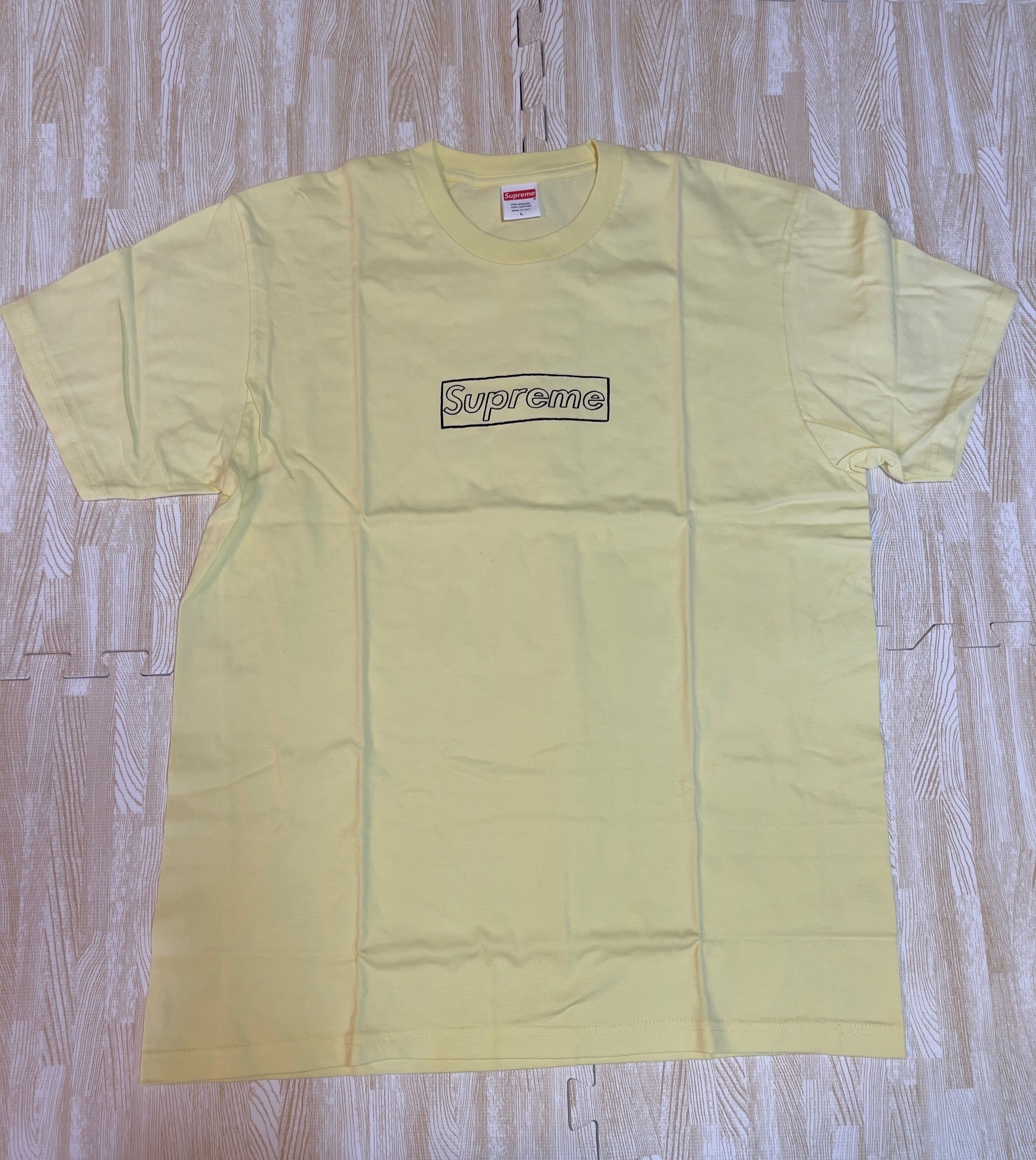 Supreme KAWS Chalk Logo Tee "Yellow"