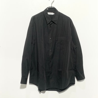 Graphpaper Kyoto Store 5th Anniversary Dyed Broad L/S Oversized Regular Collar Shirt "Deep Black"