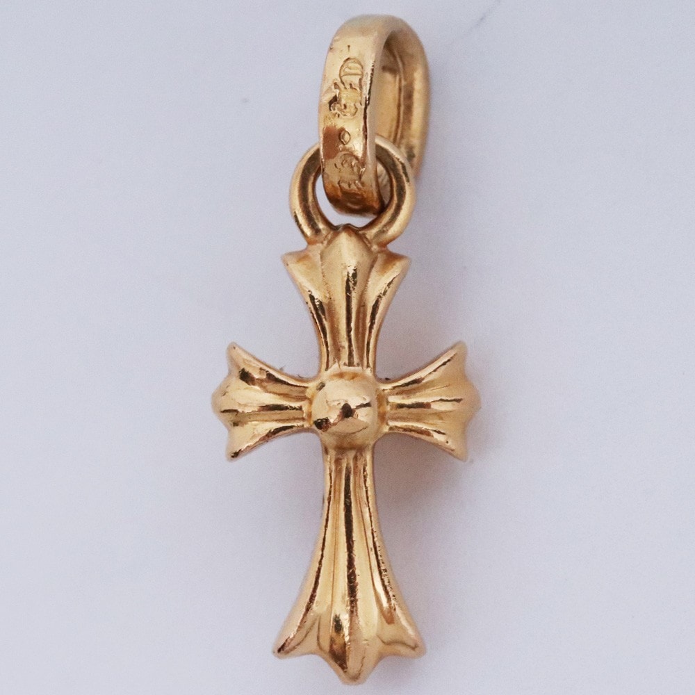 Chrome Hearts 22K CH Cross Baby Fat Charm "Yellow Gold"