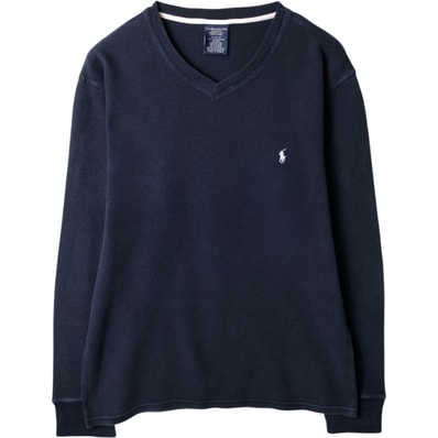 古着 ラルフローレン Ralph Lauren POLO RALPH LAUREN SLEEPWEAR Vネック サーマルロンT ワッフル メンズXL相当/eaa632181