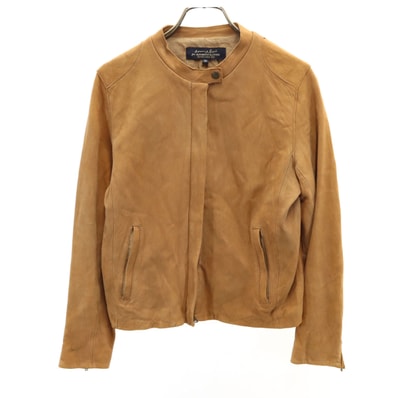 Adam et Rope' アダムエロペ 羊革 レザー シングルライダースジャケット 38 ブラウン