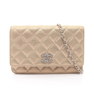 シャネル CHANEL マトラッセ ショルダーバッグ バッグ レザー レディース ゴールド系 【中古】