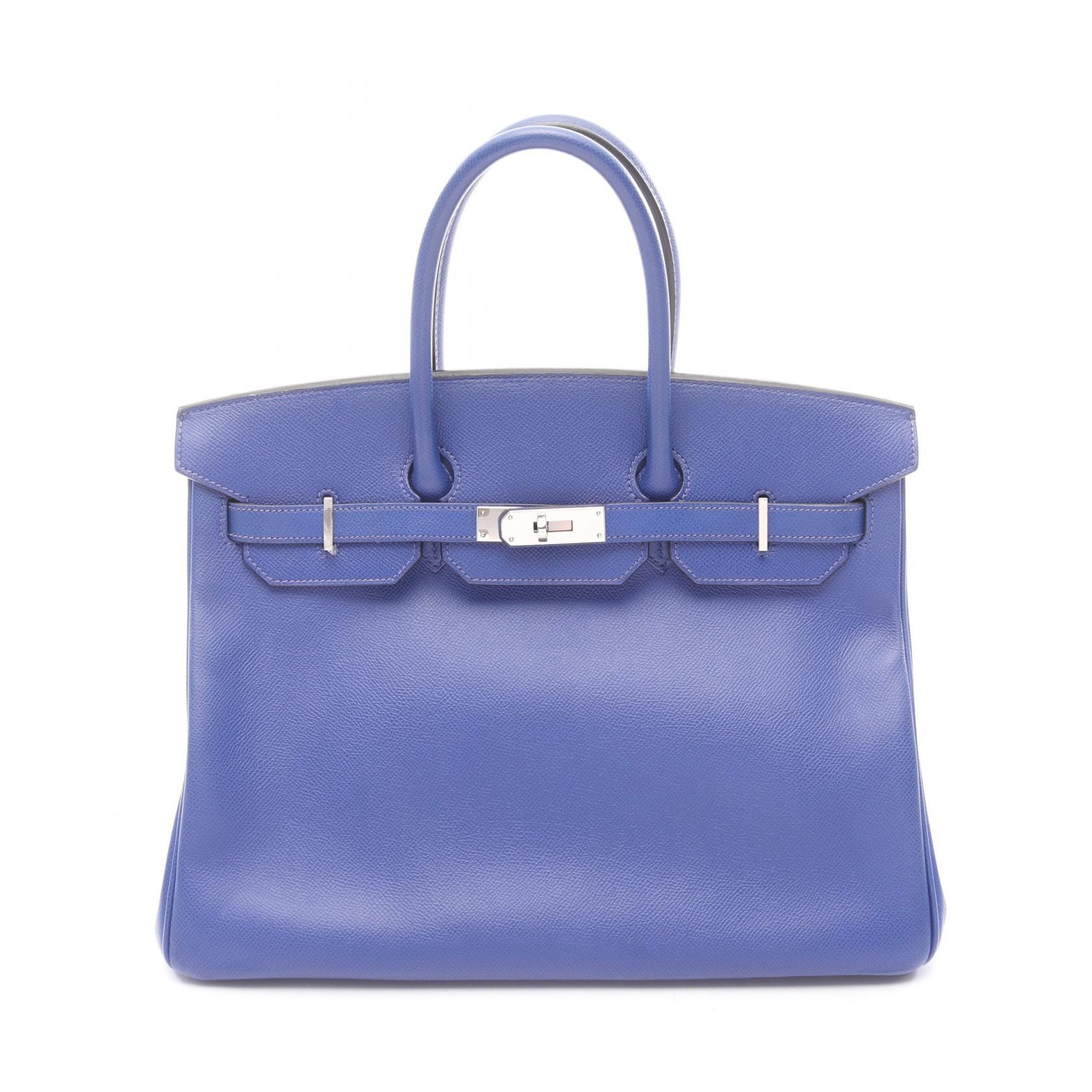 エルメス HERMES バーキン35 ハンドバッグ バッグ レザー ヴォーエプソン ヴォーエプソン ブルーエレクトリック □R刻印(2014年製造) レディース ブルー系 【中古】