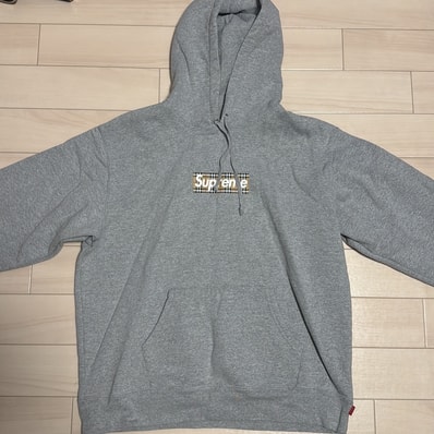 Supreme x Burberry Box Logo Hooded Sweatshirt "Heather Grey"