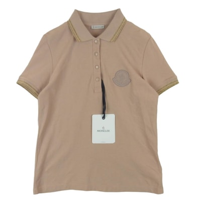 MONCLER モンクレール 20SS F20938A70500 MAGLIA POLO MANICA マグリア ポロ マニカ 半袖 ポロシャツ ピンク系 ベージュ系 ピンクベージュ系 M【中古】