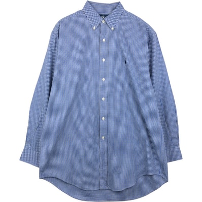 古着 ラルフローレン Ralph Lauren YARMOUTH 長袖 ボタンダウンチェックシャツ メンズL相当/eaa659319