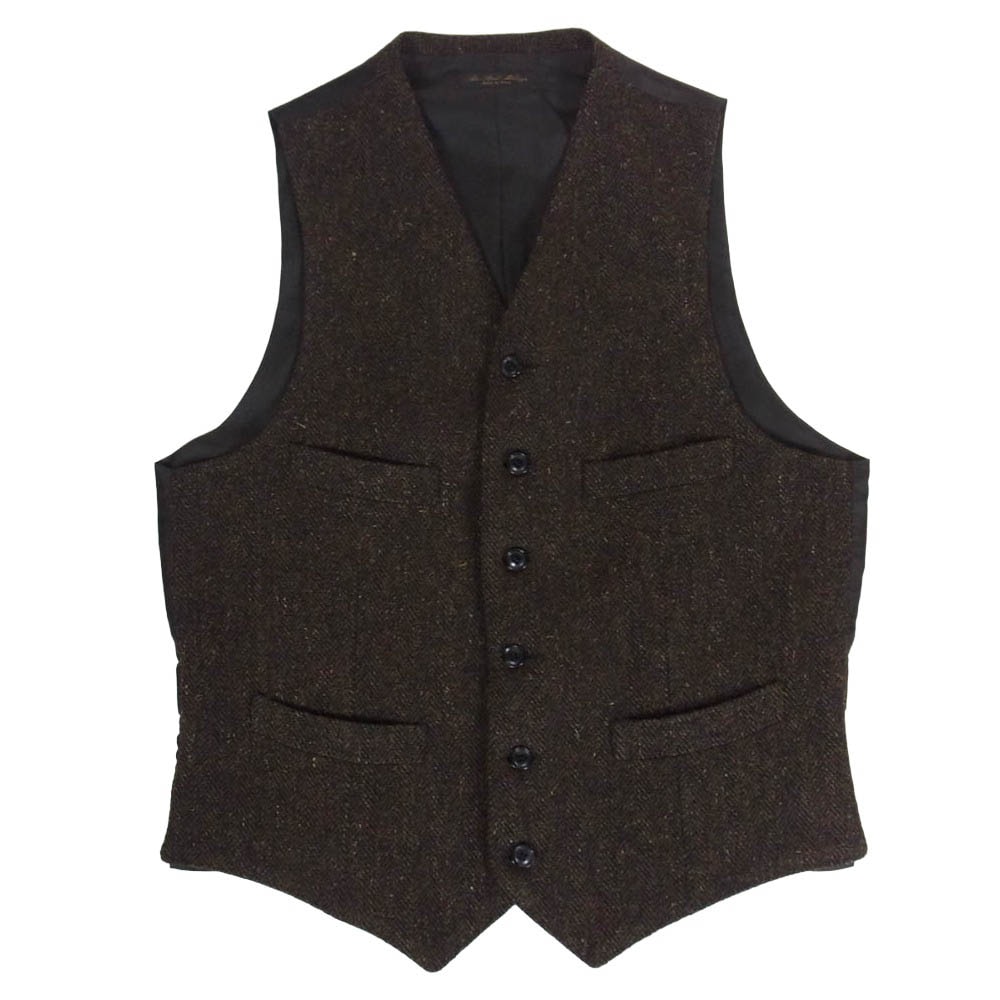 The REAL McCOY'S ザリアルマッコイズ MJ15122 TWEED VEST ウール ツイード ヘリンボーン ベスト ジレ ダークブラウン系 38【美品】【中古】