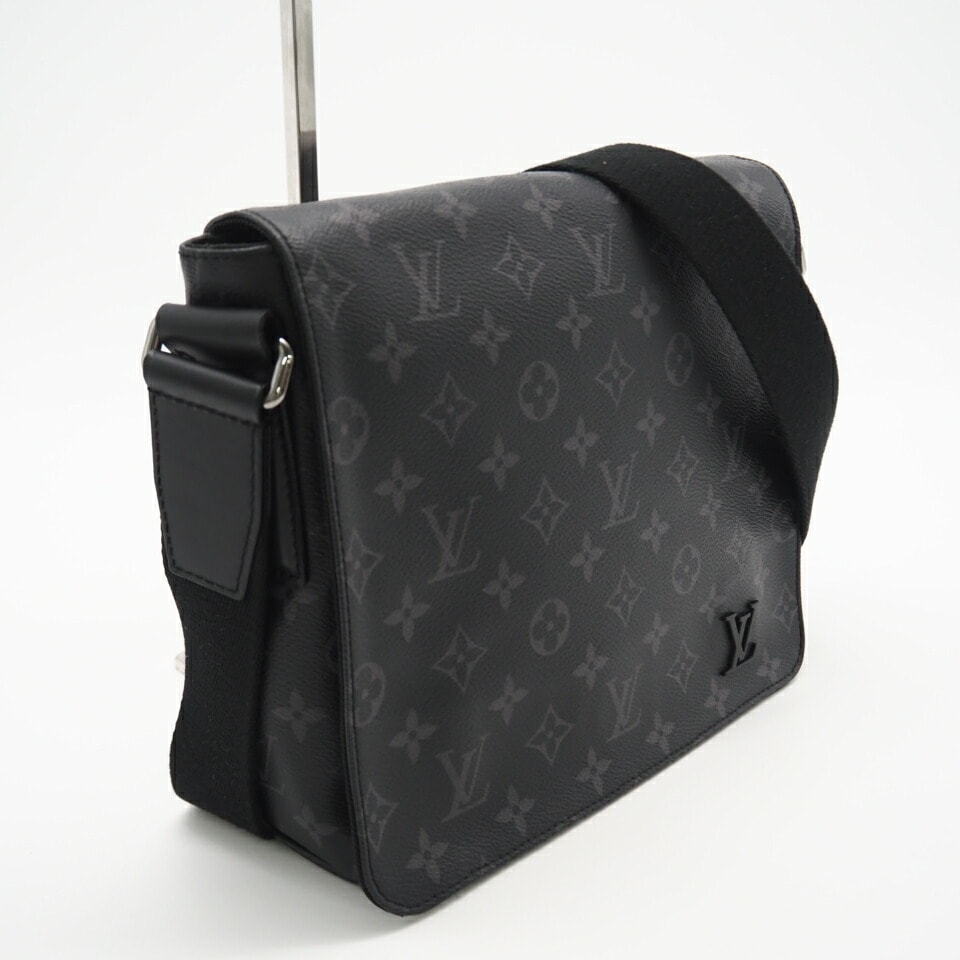 美品 LOUIS VUITTON ルイ・ヴィトン エクリプス ディストリクト PM M45272 ショルダーバッグ グレー コーティングキャンバス メンズ