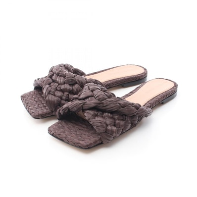 ボッテガヴェネタ BOTTEGA VENETA イントレチャート サンダル 靴 ラフィア レディース ブラウン系 652860 【中古】