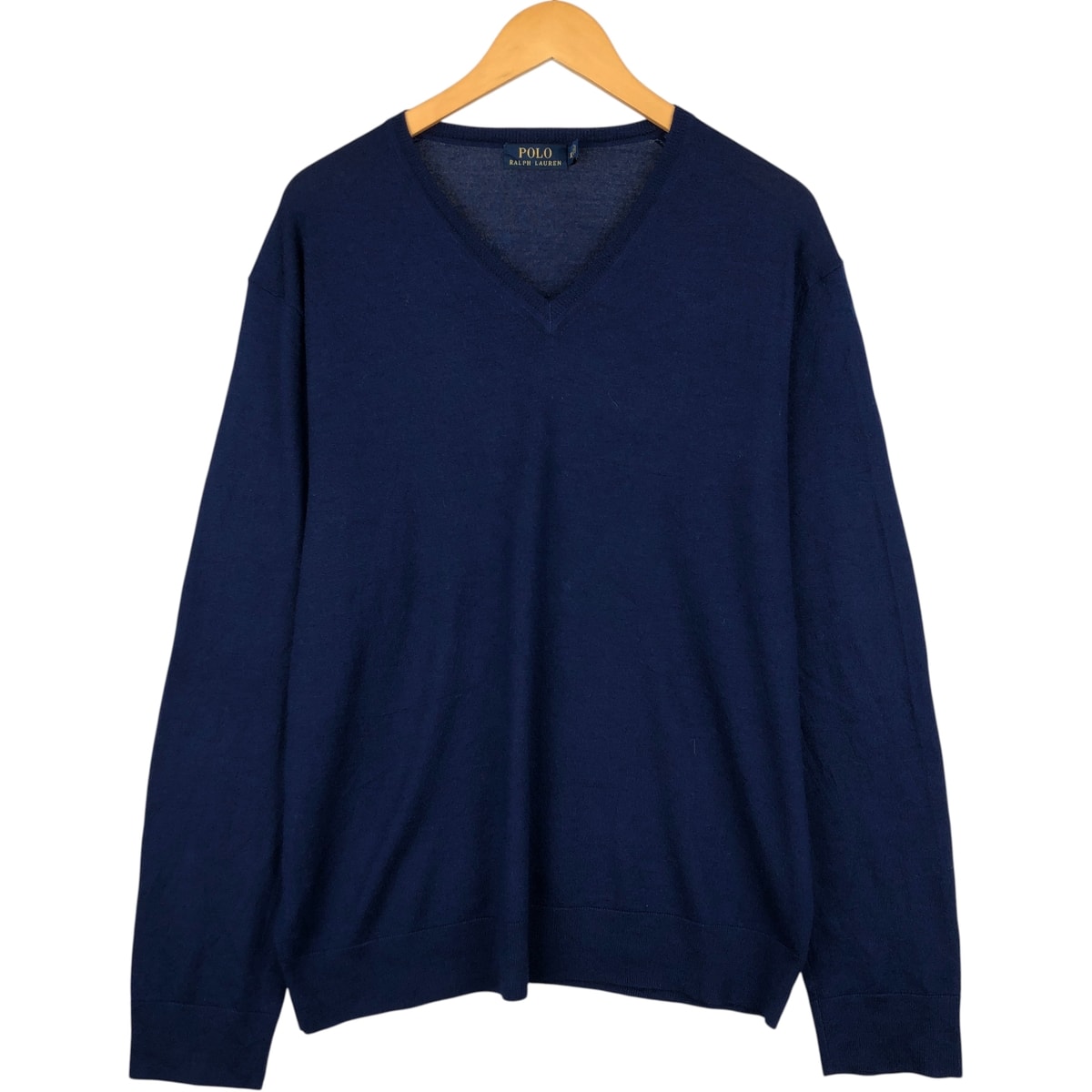 古着 ラルフローレン Ralph Lauren POLO RALPH LAUREN Vネック ウールニットセーター メンズXXL相当/eaa604013