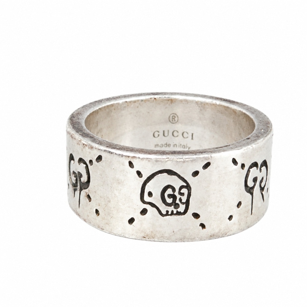 GUCCI グッチ ゴースト GG リング スカル 指輪 シルバー系 13号【中古】
