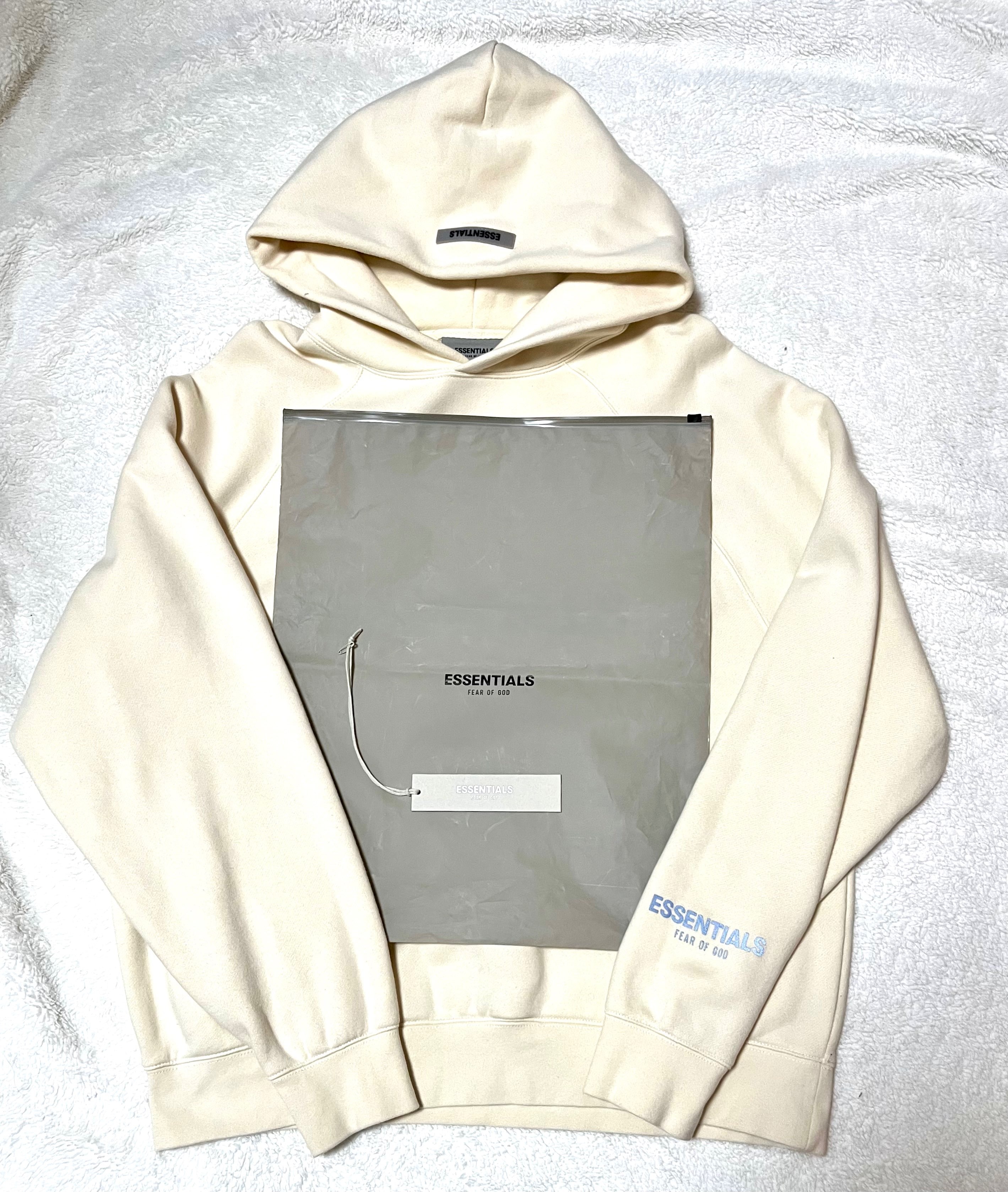 FEAR OF GOD ESSENTIALS 3D Silicon Applique Pullover Hoodie "Butter Cream"