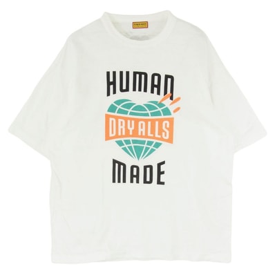 HUMAN MADE ヒューマンメイド DRY ALLS GRAPHIC LOGO TEE ロゴ グラフィック コットンスラブ生地 半袖 Tシャツ ホワイト系 2XL【中古】