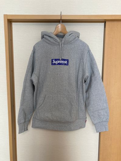 Supreme Bandana Box Logo Hooded Sweatshirt "Grey"
