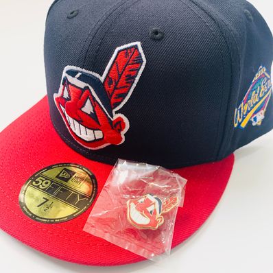 【新品未使用】ピンバッジ付き★ ニューエラ インディアンズ 7 1/2