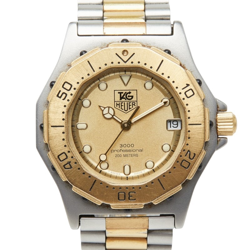 タグホイヤー プロフェッショナル 3000 腕時計 935.413 クオーツ ゴールド文字盤 ステンレススチール メンズ TAG HEUER 中古
