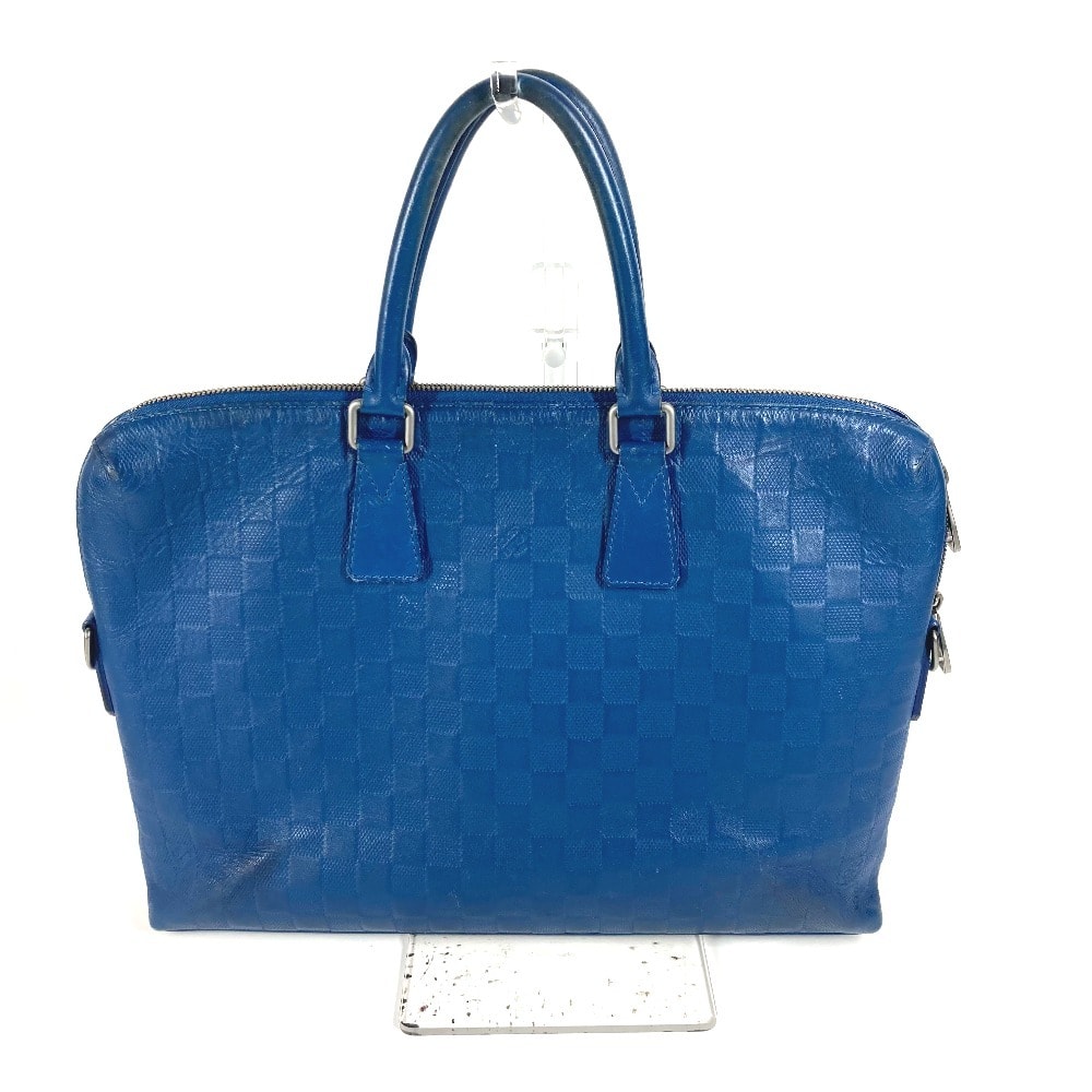 ルイヴィトン LOUIS VUITTON ポルトドキュマンジュール PDJ N41328 ダミエアンフィニ カバン 書類バッグ ブリーフケース ハンドバッグ ビジネスバッグ ダミエアンフィニレザー ブルー