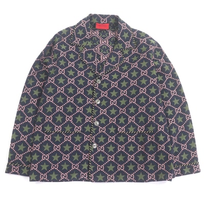 美品 グッチ テーラードジャケット ネイビー メンズ 50 576610