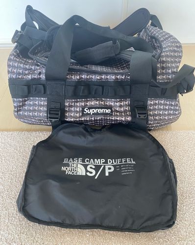 Supreme x The North Face Studded Small Base Camp Duffle Bag. 42L. "Black"