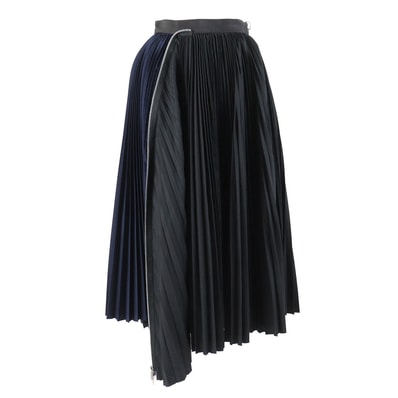 sacai Cotton Poplin Zipper Skirt "Black"